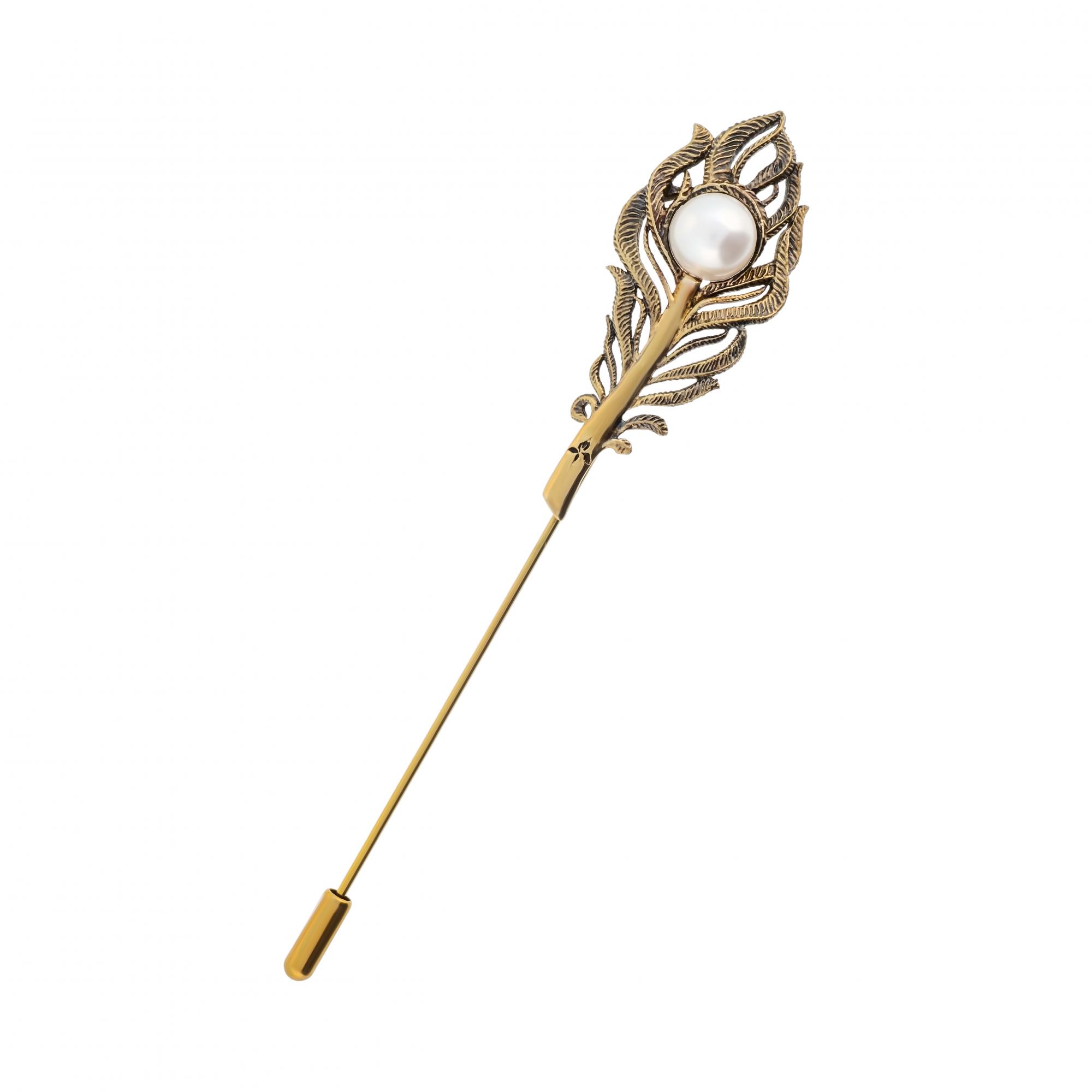 SP2907 PEARL Broosh feather with pearls