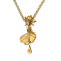 CO1702 PEARL Collana/Broosh Rana di loto
