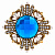 SP1854 PERLA BLU Broosh/Collana ORDINE FIORENTINO