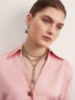 CO0410 CHAMPAGNE/GIALLO Collana - галстук CARAMELLO