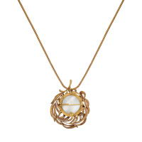 CO2907 PEARL Collana/Broosh Piuma di Fenice