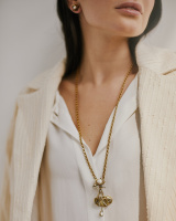 CO1702 PEARL Collana/Broosh Rana di loto
