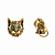 OR3202 Earings пусеты GATTO E TOPO
